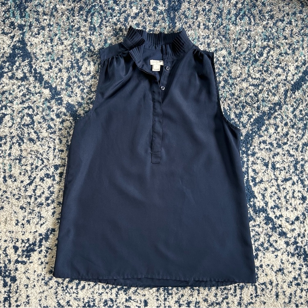 J. Crew Ruffleneck Sleeveless Blouse